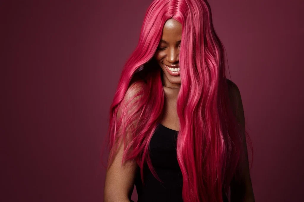 Pink Hair on Dark Hair